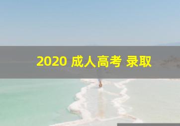 2020 成人高考 录取